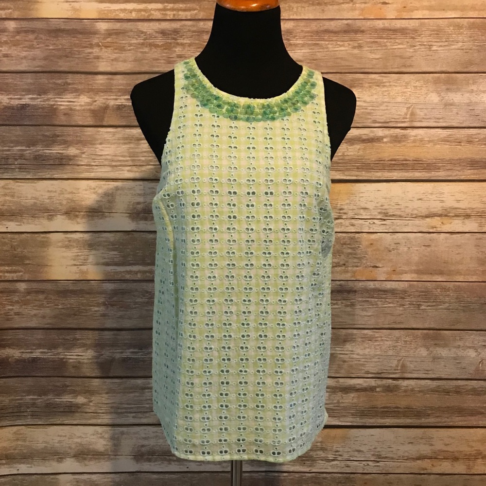 VINEYARD VINES NWT Seersucker Embellished Tanktop